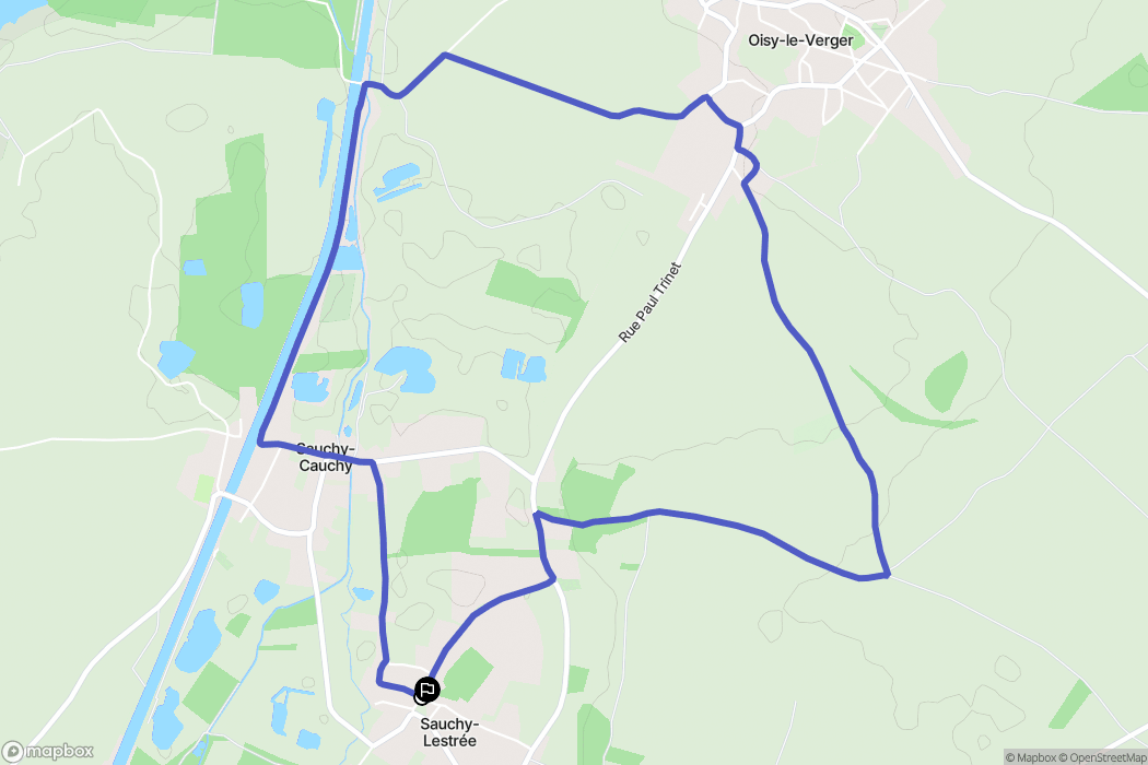 Sauchy-Lestrée : carte du parcours de randonnée - France