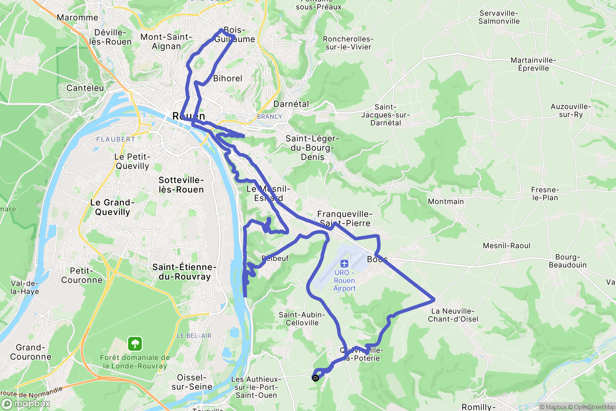 Ymare : carte du parcours de randonnée - France