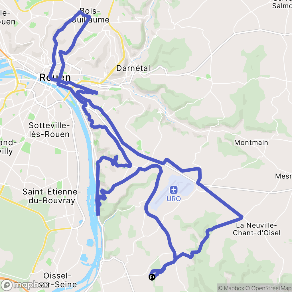 Ymare : carte du parcours de randonnée - France