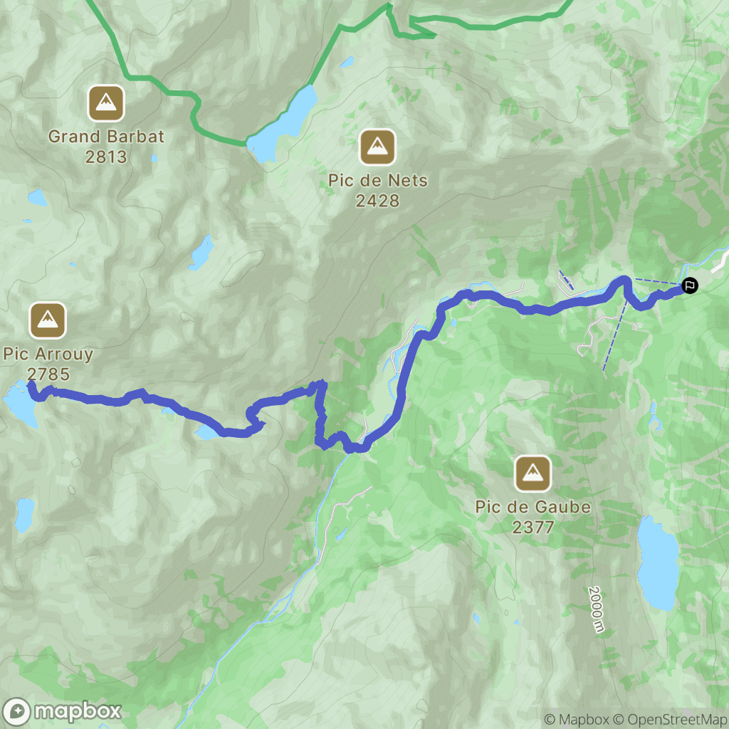 Cauterets : carte du parcours de randonnée - France