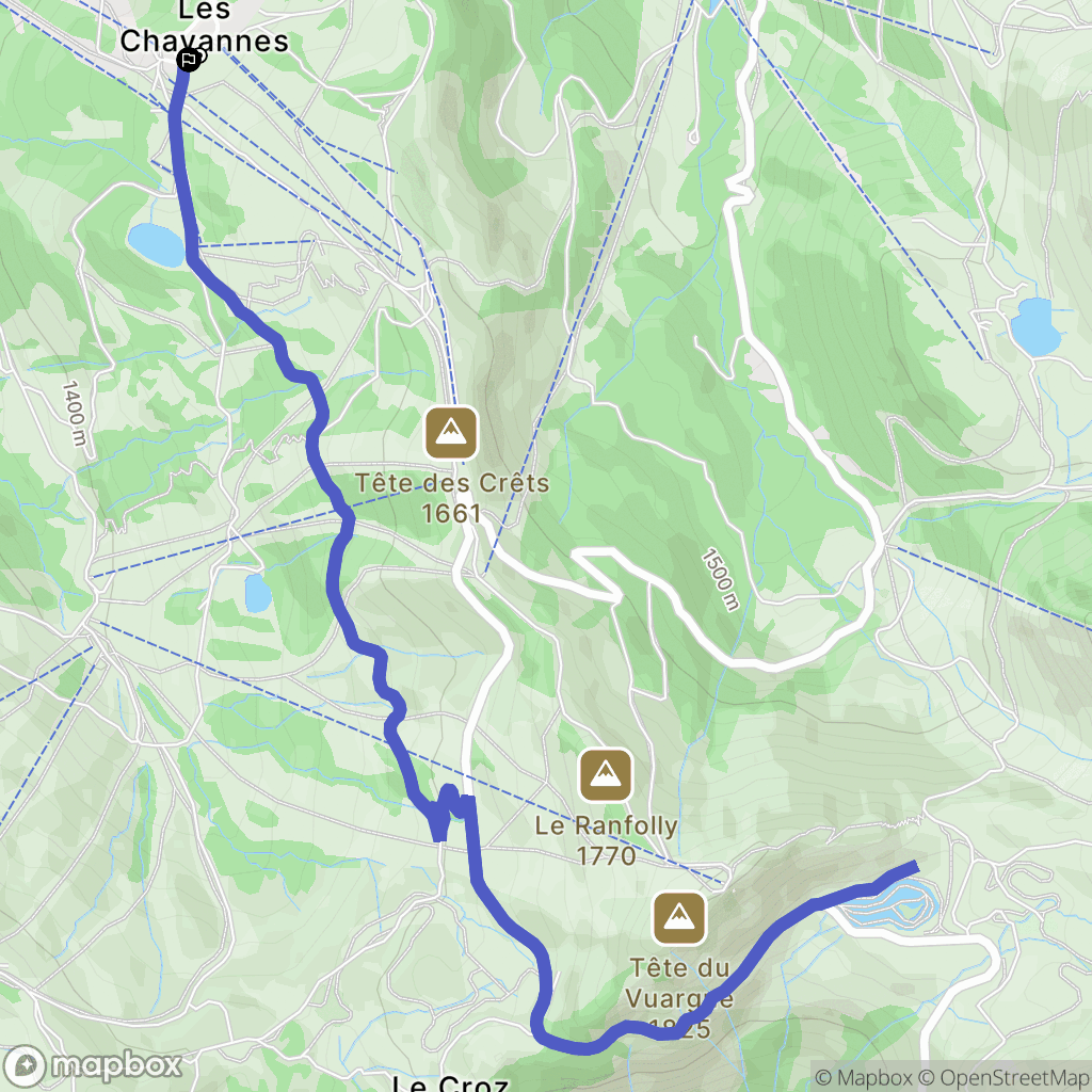 Les Gets : carte du parcours de randonnée - France