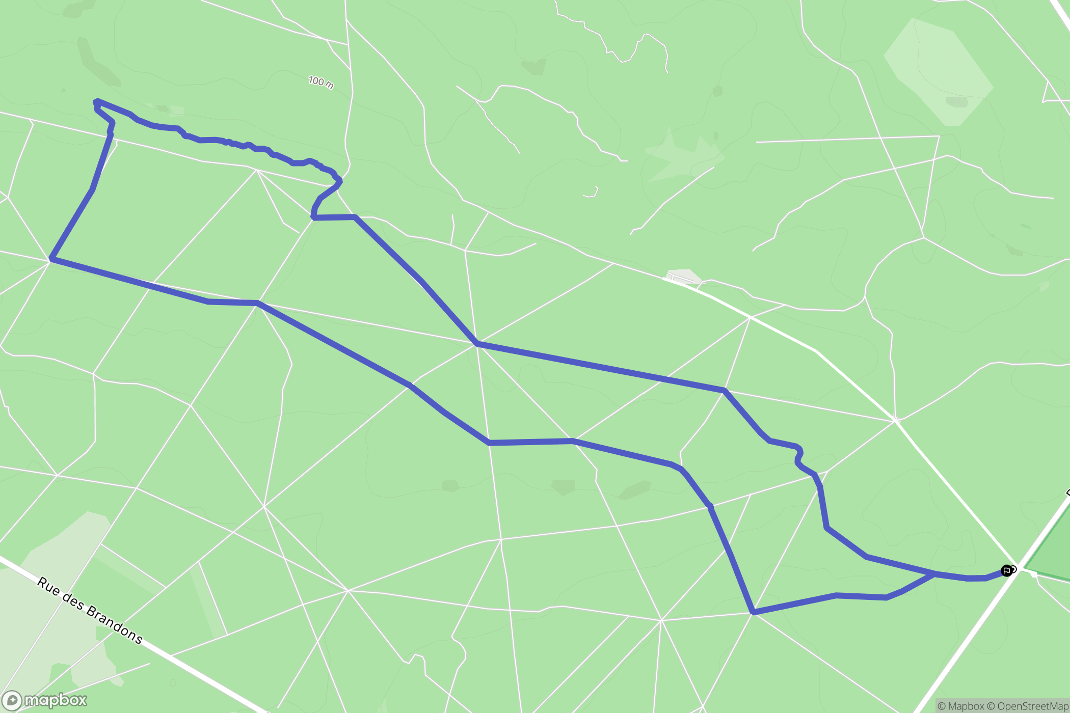 Fontainebleau : carte du parcours de randonnée - France