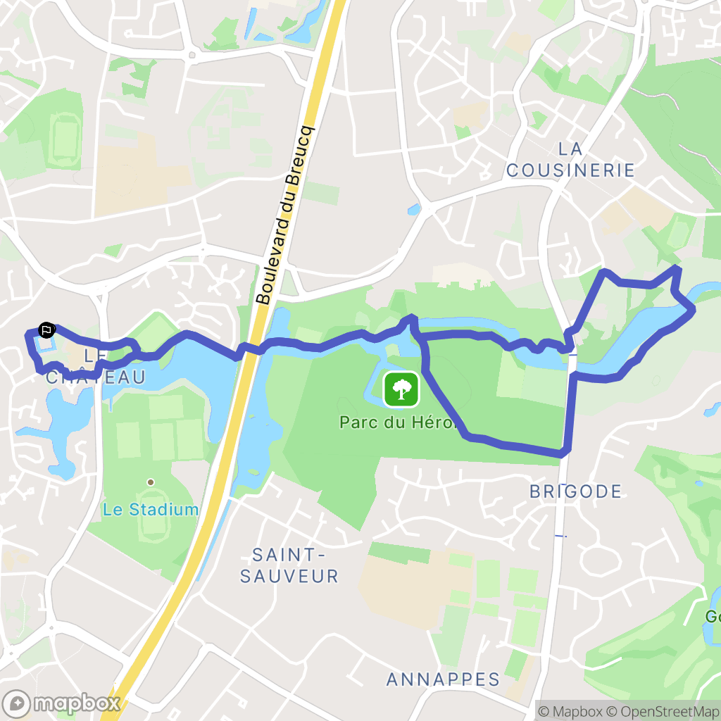Villeneuve-d'Ascq : carte du parcours de randonnée - France