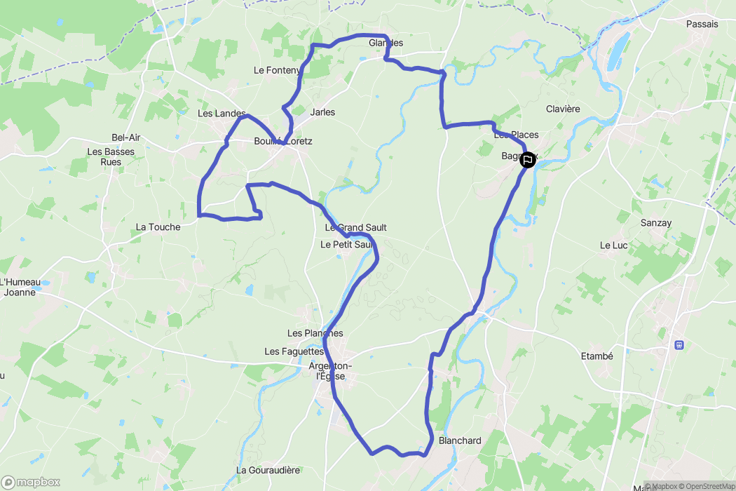 Loretz-d'Argenton : carte du parcours de randonnée - France