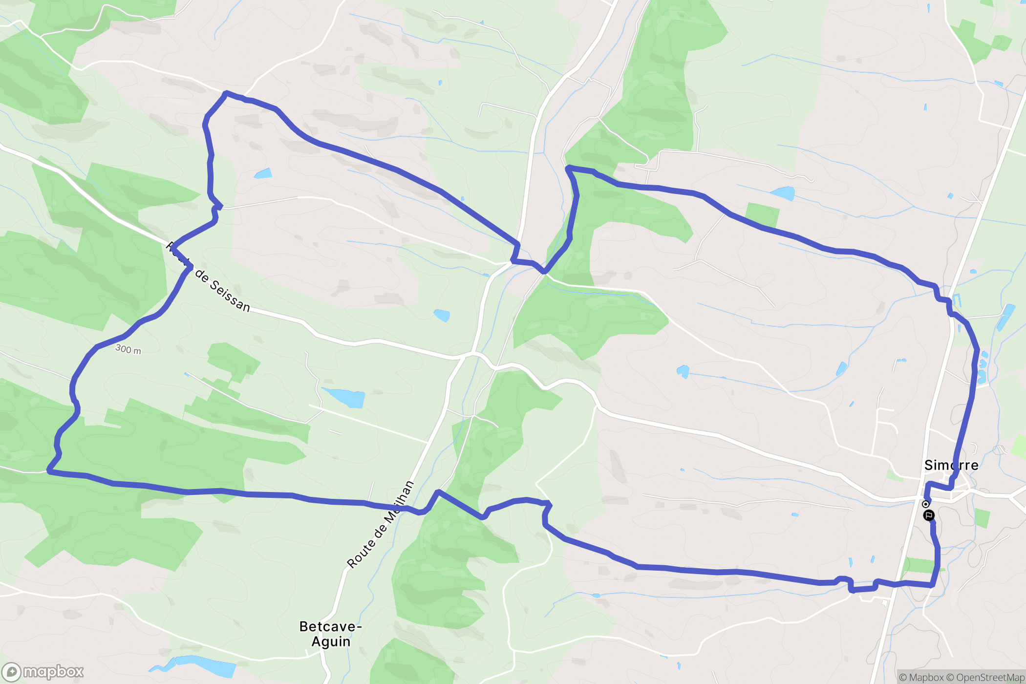 Simorre : carte du parcours de randonnée - France