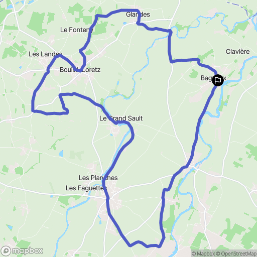 Loretz-d'Argenton : carte du parcours de randonnée - France