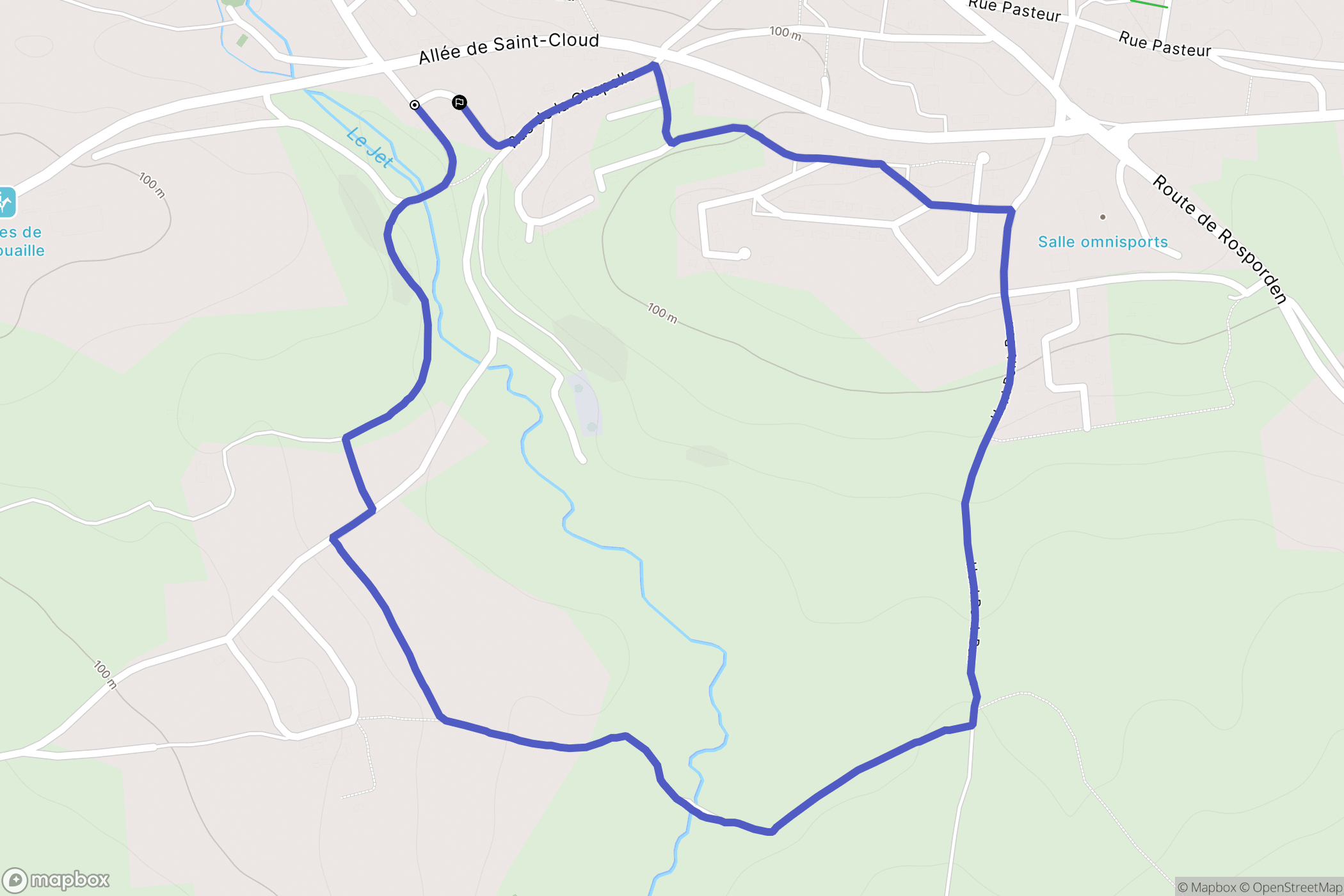 Elliant : carte du parcours de randonnée - France