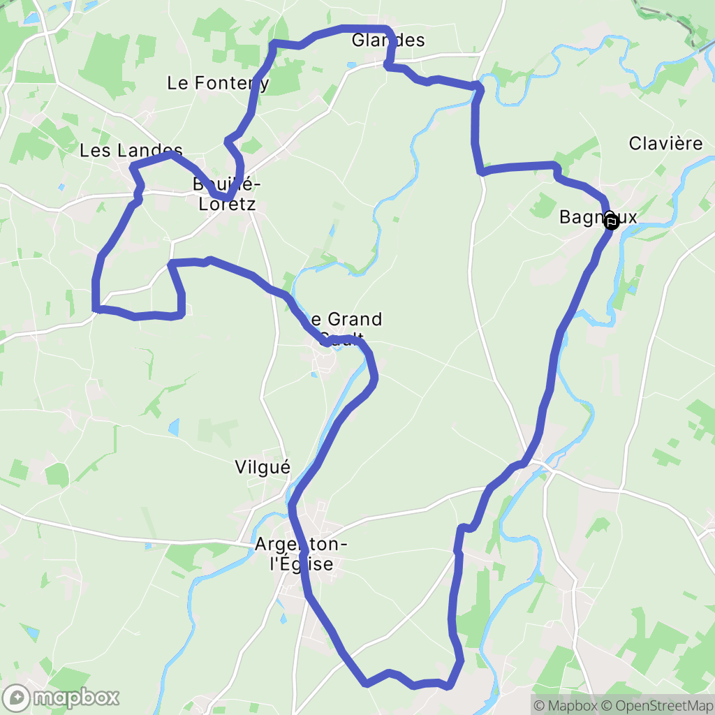 Loretz-d'Argenton : carte du parcours de randonnée - France