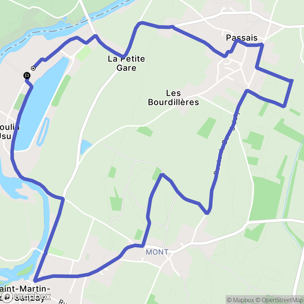 Saint-Martin-de-Sanzay : carte du parcours de randonnée - France