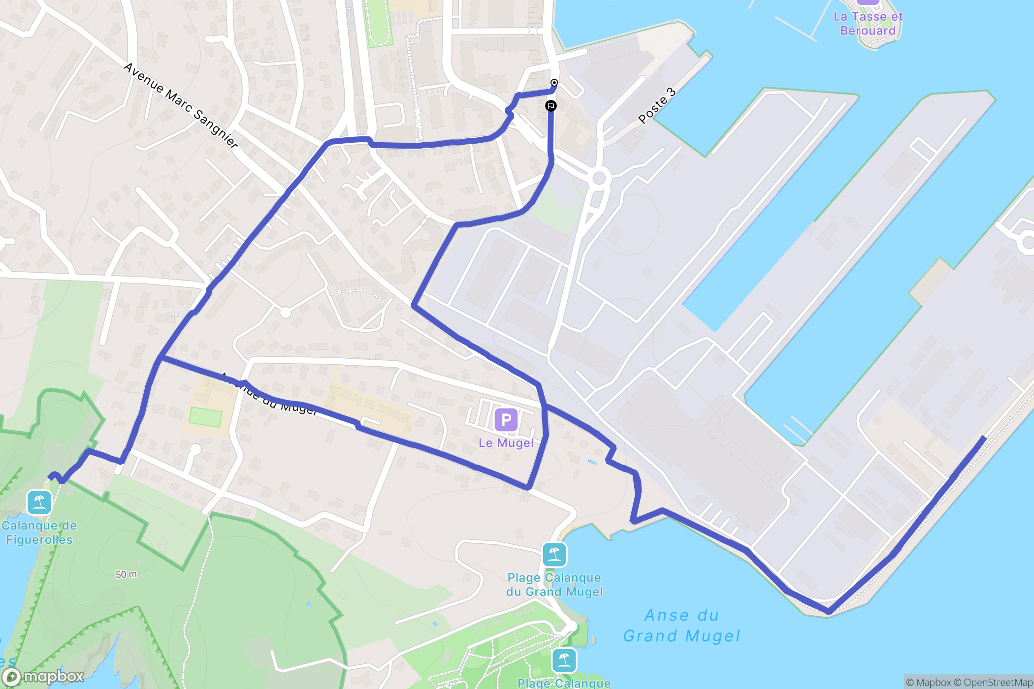La Ciotat : carte du parcours de randonnée - France