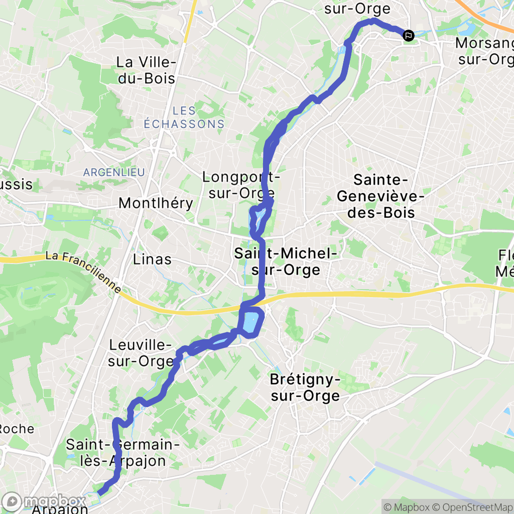 Villemoisson-sur-Orge : carte du parcours de randonnée - France