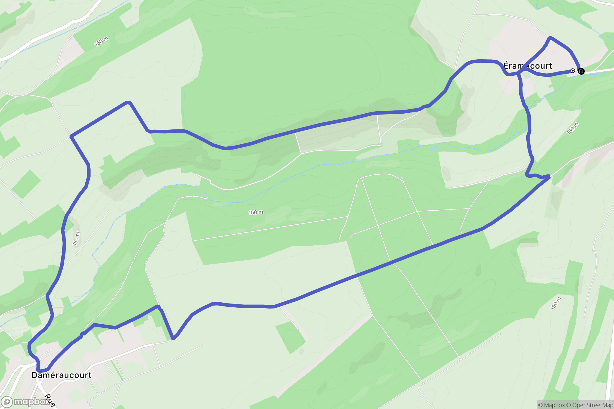 Équennes-Éramecourt : carte du parcours de randonnée - France