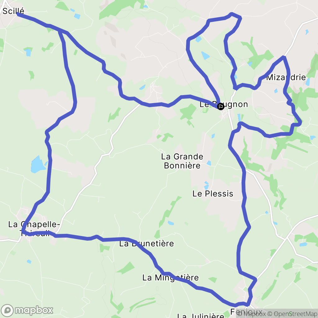 Beugnon-Thireuil : carte du parcours de randonnée - France