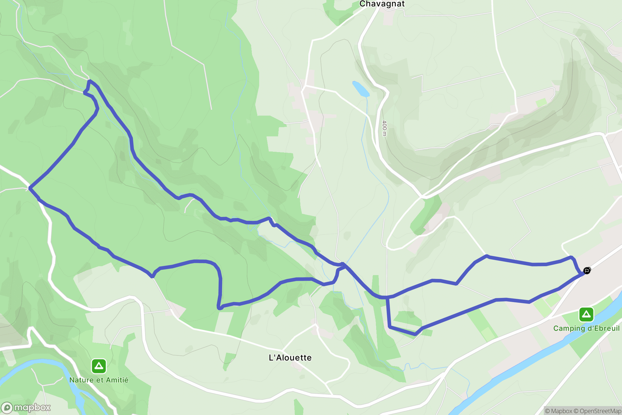 Ébreuil : carte du parcours de randonnée - France