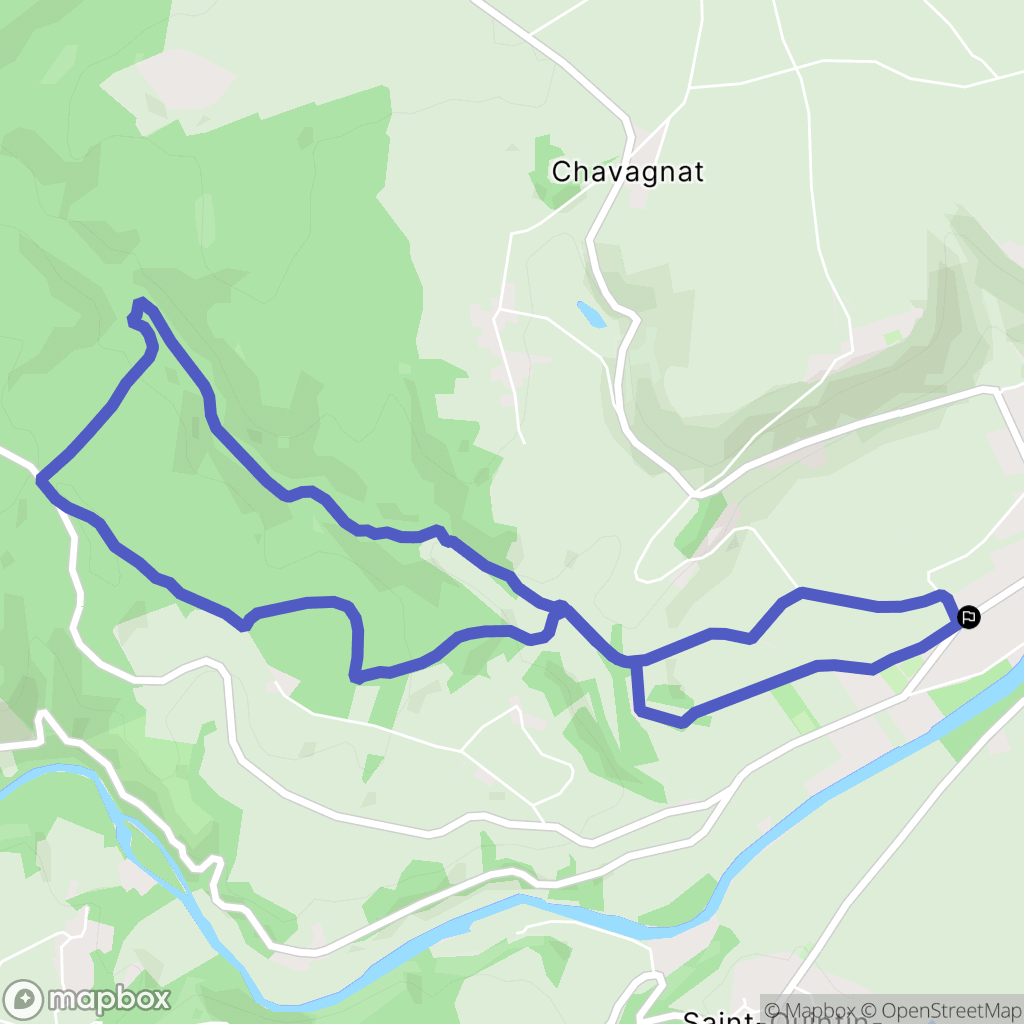 Ébreuil : carte du parcours de randonnée - France
