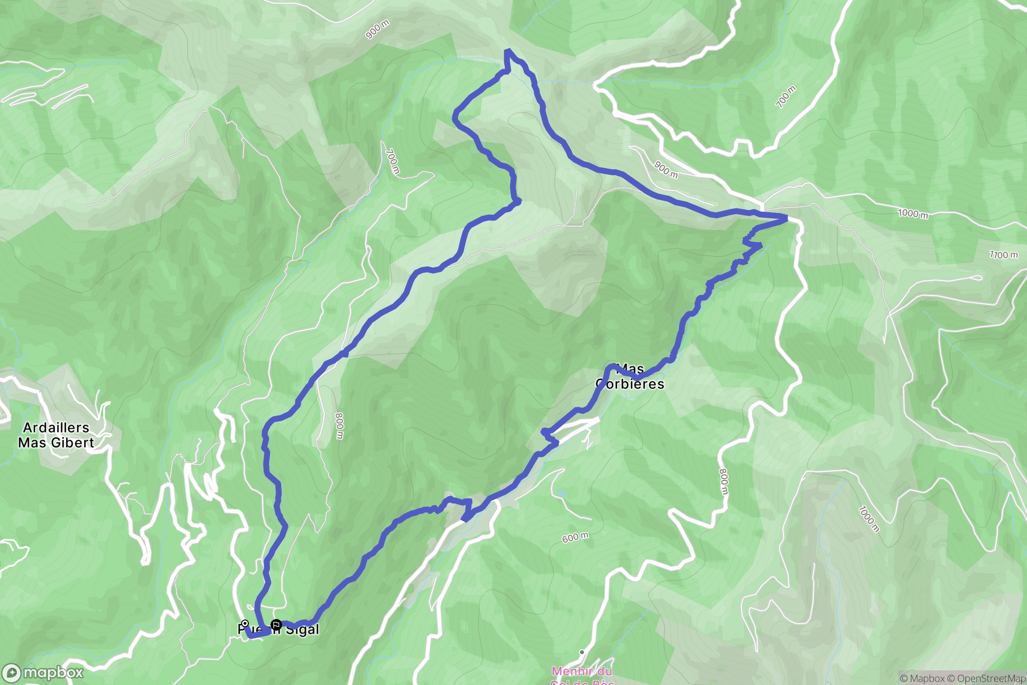 Val-d'Aigoual : carte du parcours de randonnée - France