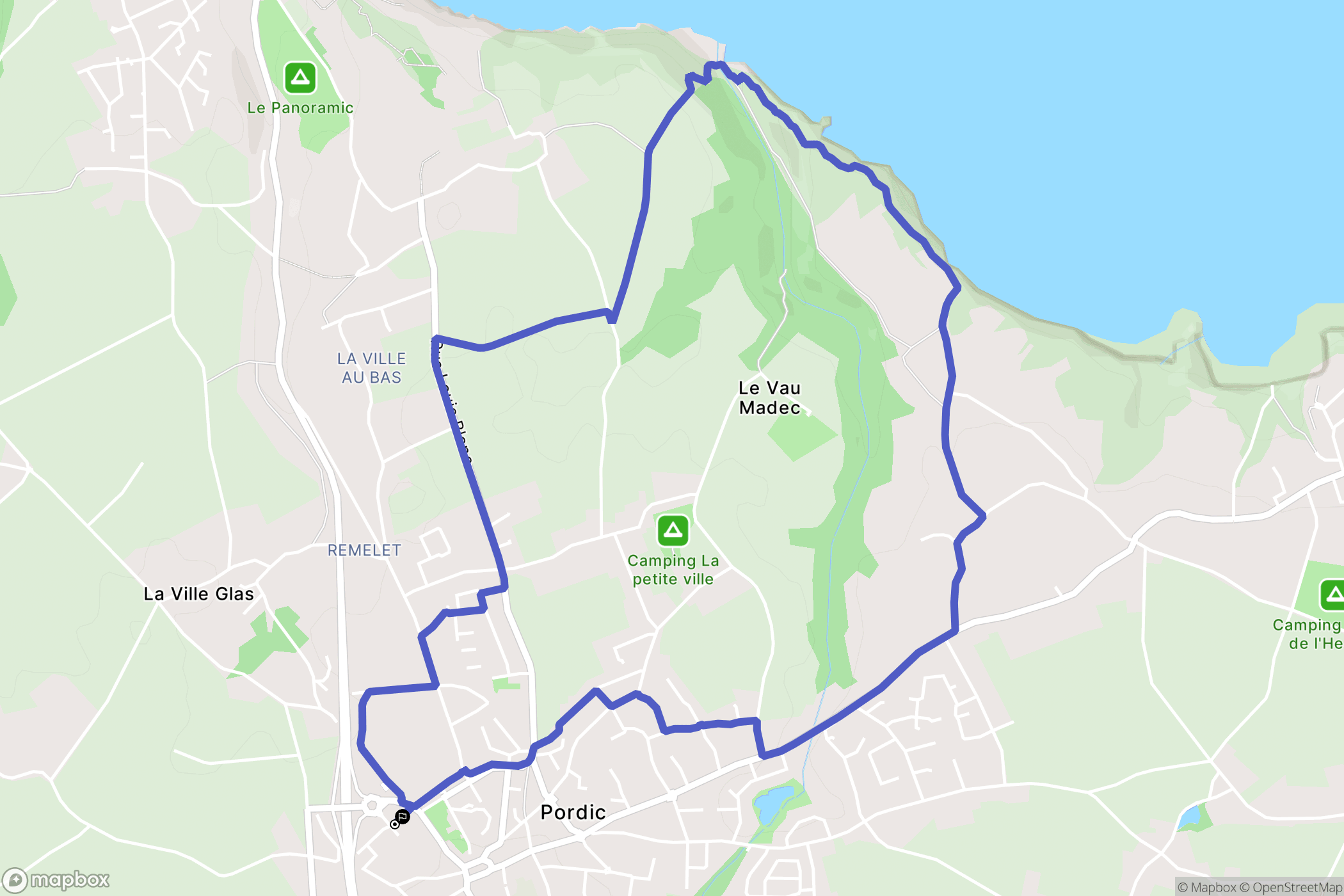 Pordic : carte du parcours de randonnée - France