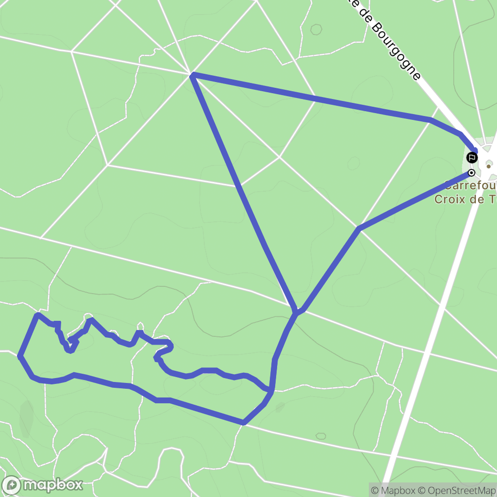 Fontainebleau : carte du parcours de randonnée - France