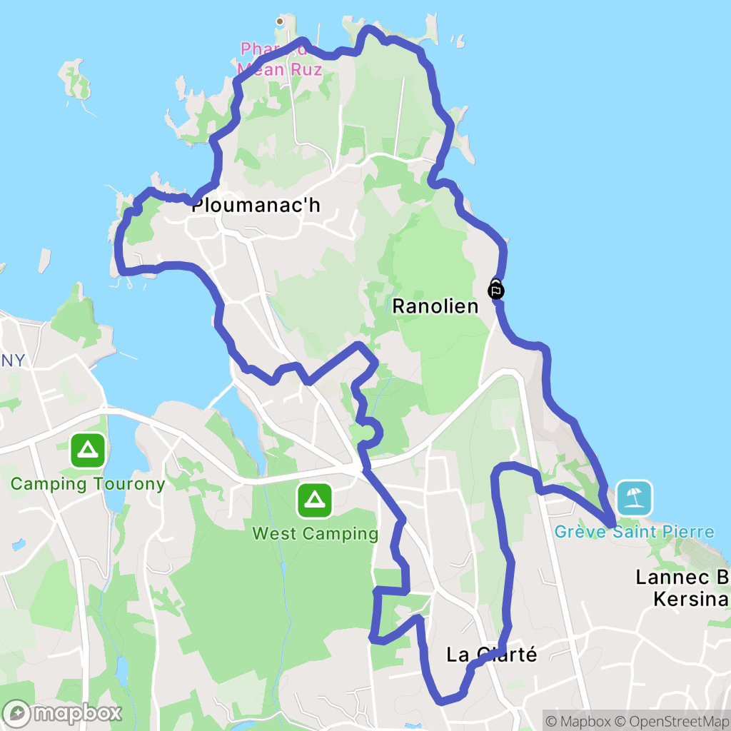 Perros-Guirec : carte du parcours de randonnée - France