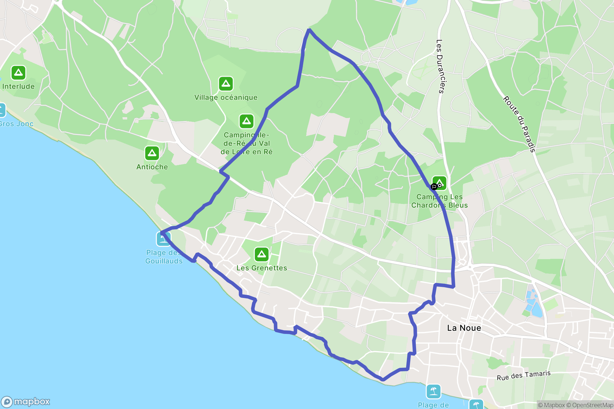 Sainte-Marie-de-Ré : carte du parcours de randonnée - France