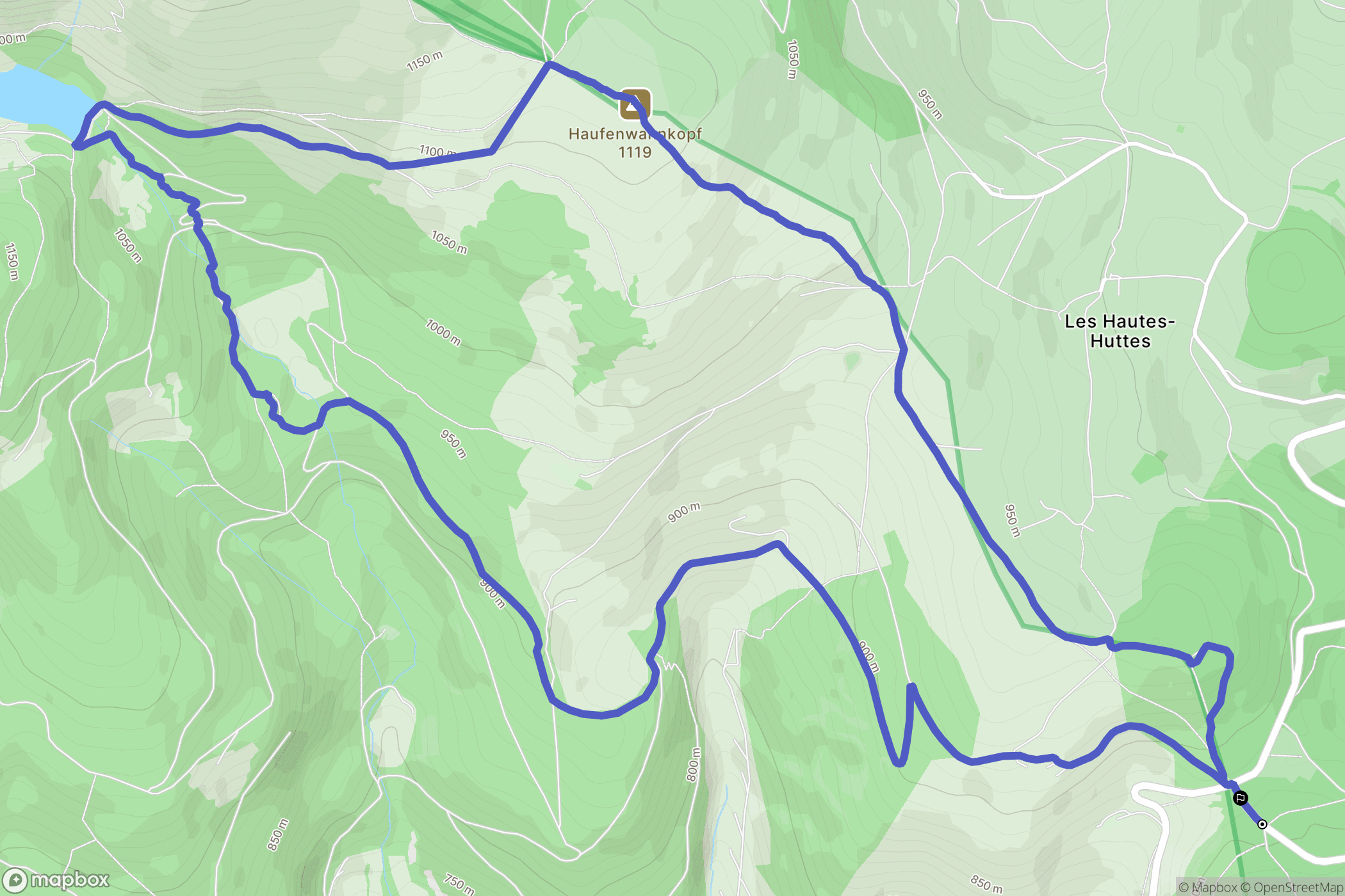 Orbey : carte du parcours de randonnée - France