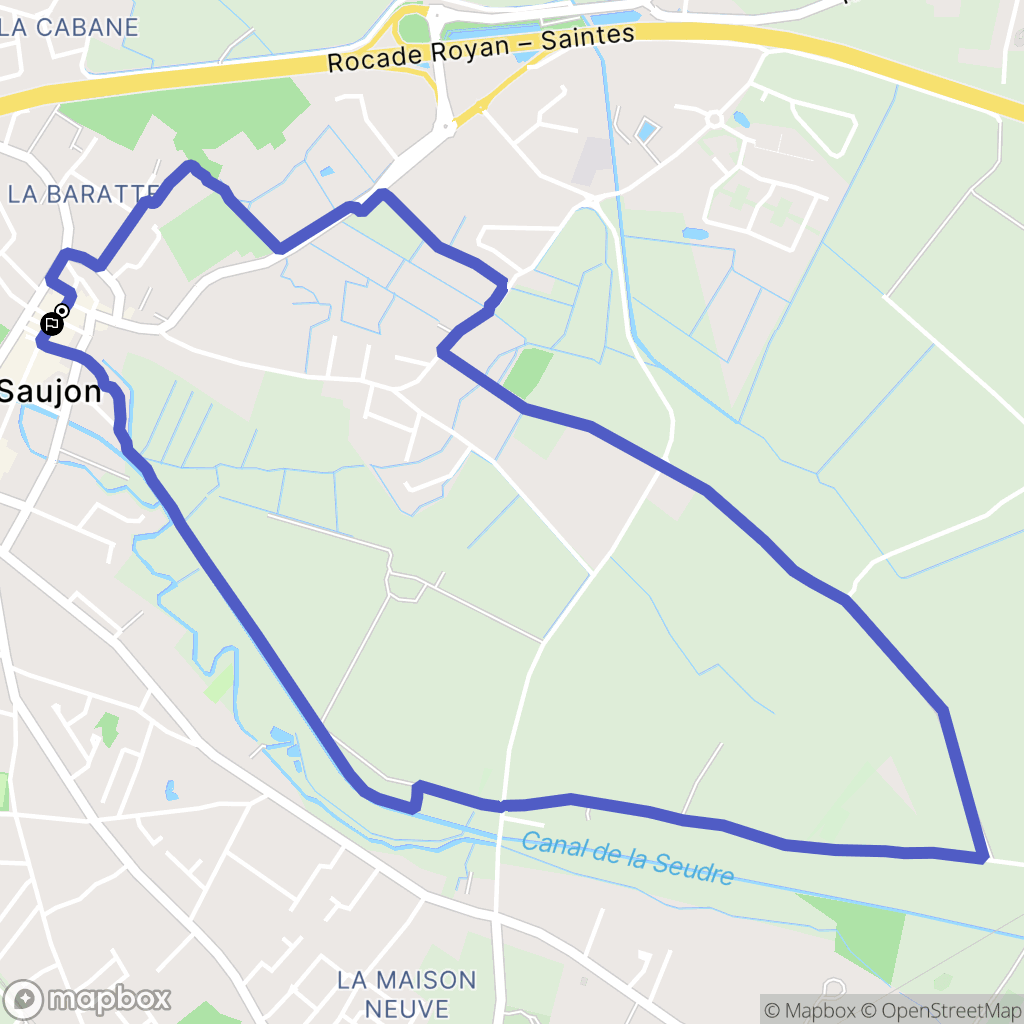 Saujon : carte du parcours de randonnée - France