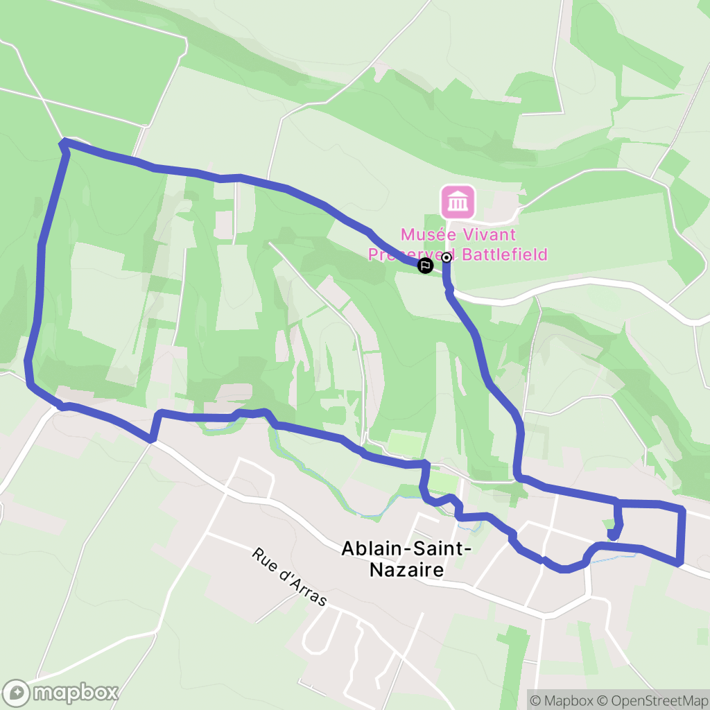 Ablain-Saint-Nazaire : carte du parcours de randonnée - France
