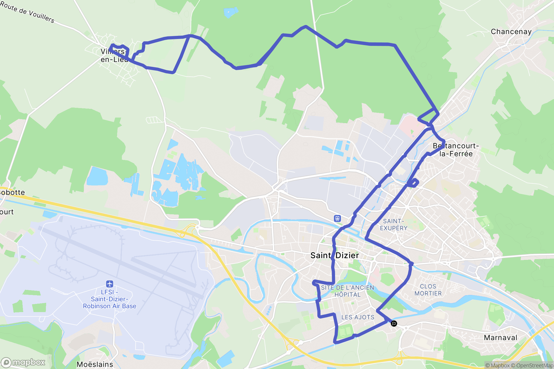 Saint-Dizier : carte du parcours de randonnée - France