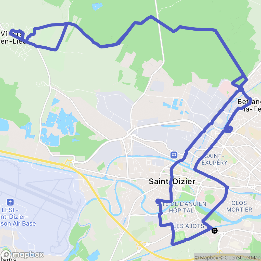 Saint-Dizier : carte du parcours de randonnée - France