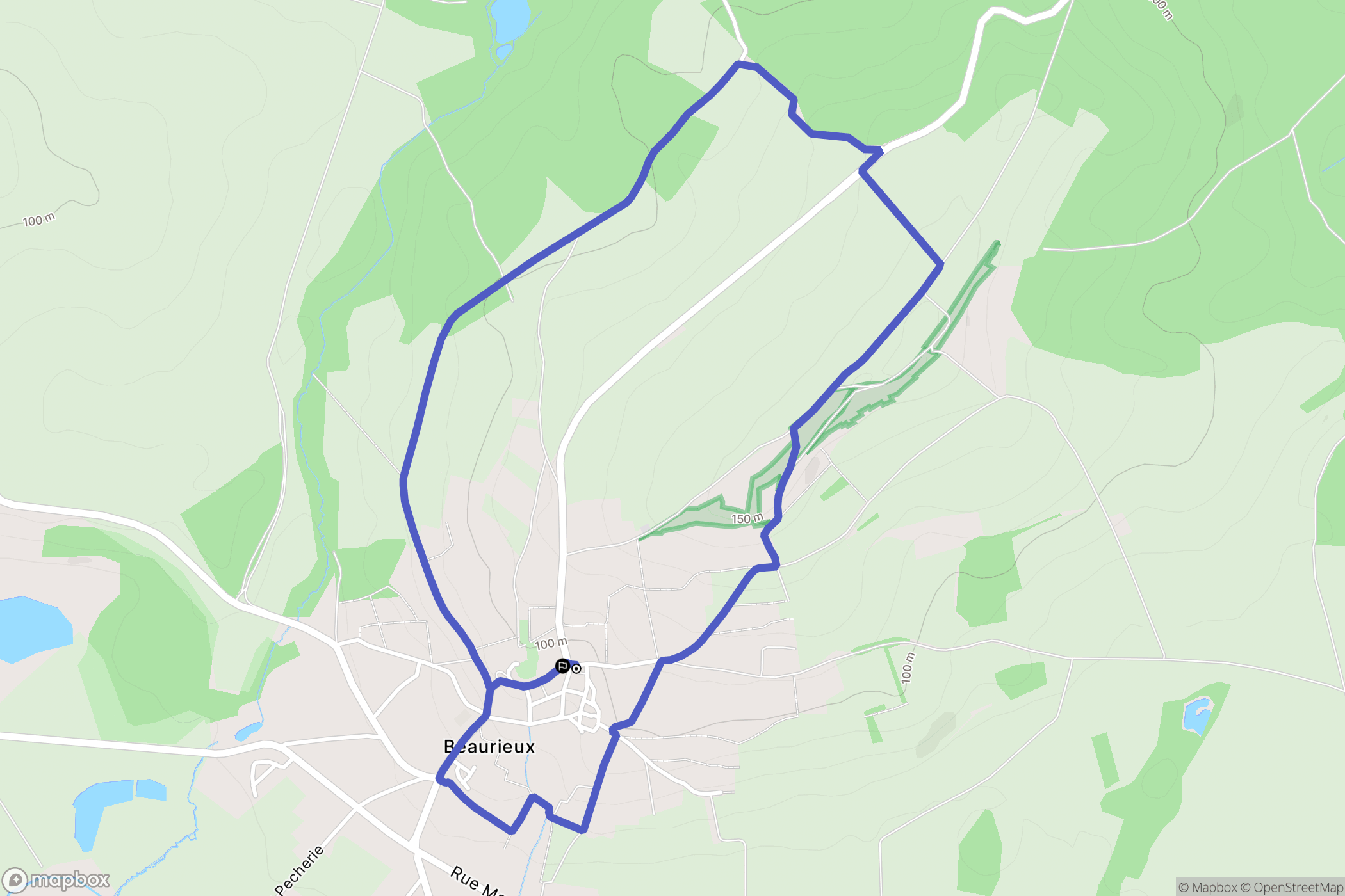 Beaurieux : carte du parcours de randonnée - France