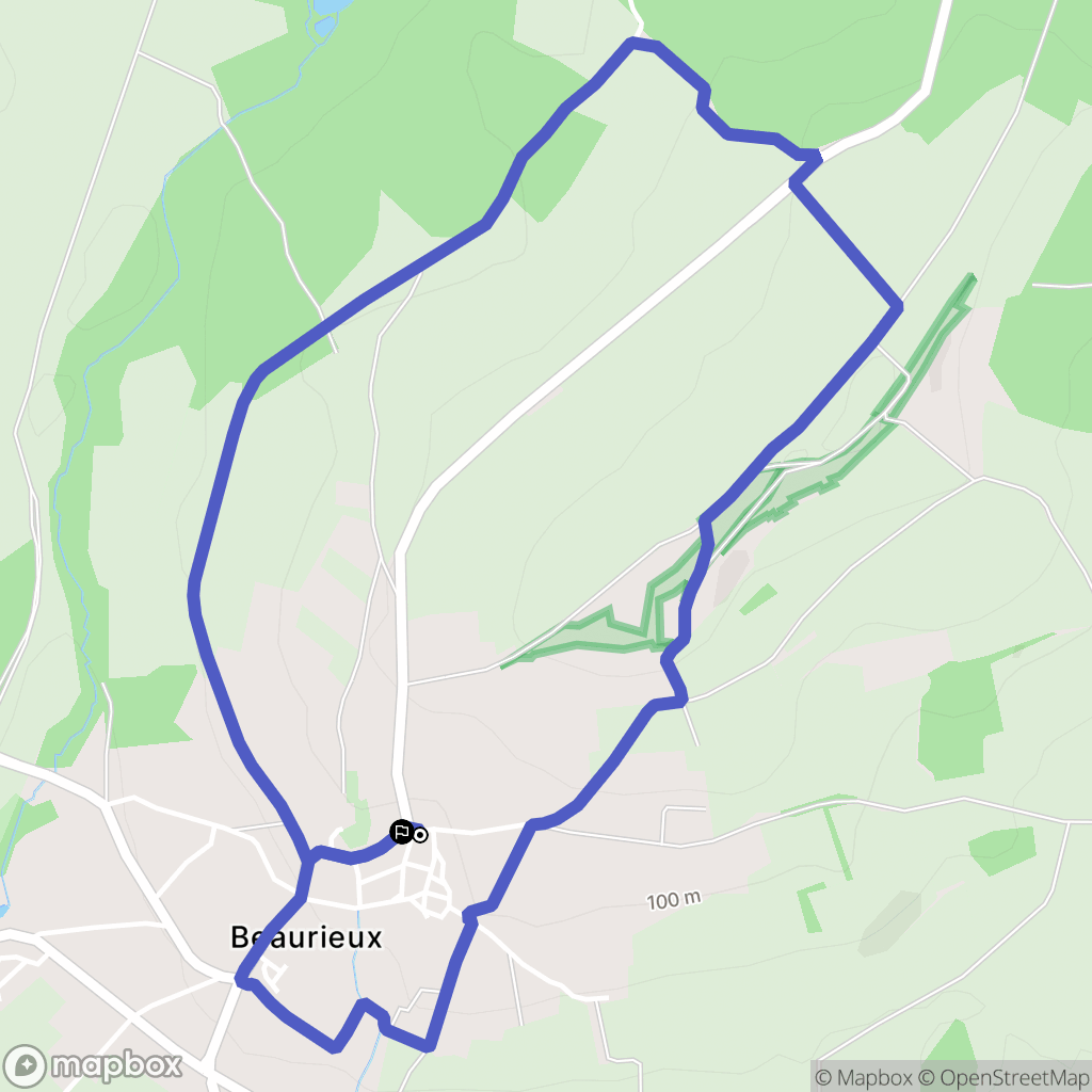 Beaurieux : carte du parcours de randonnée - France