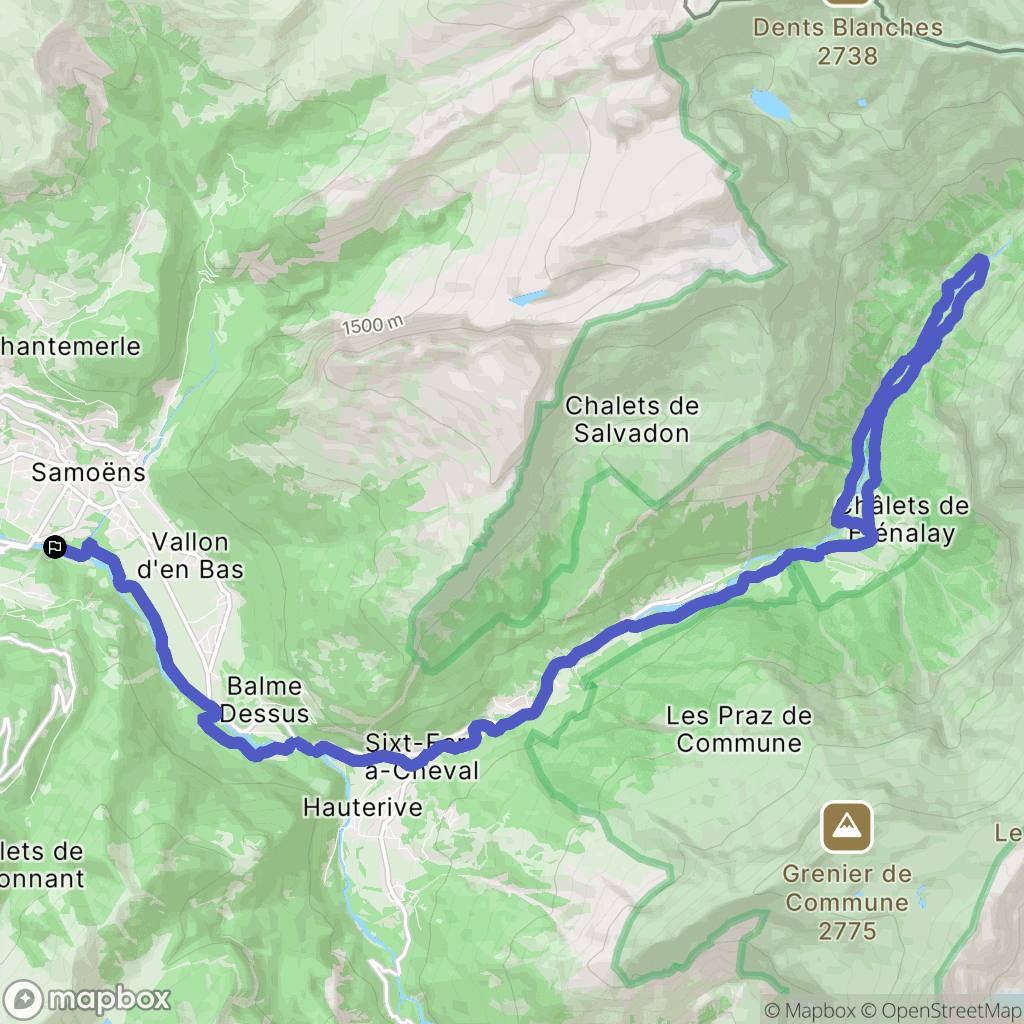 Samoëns : carte du parcours de randonnée - France
