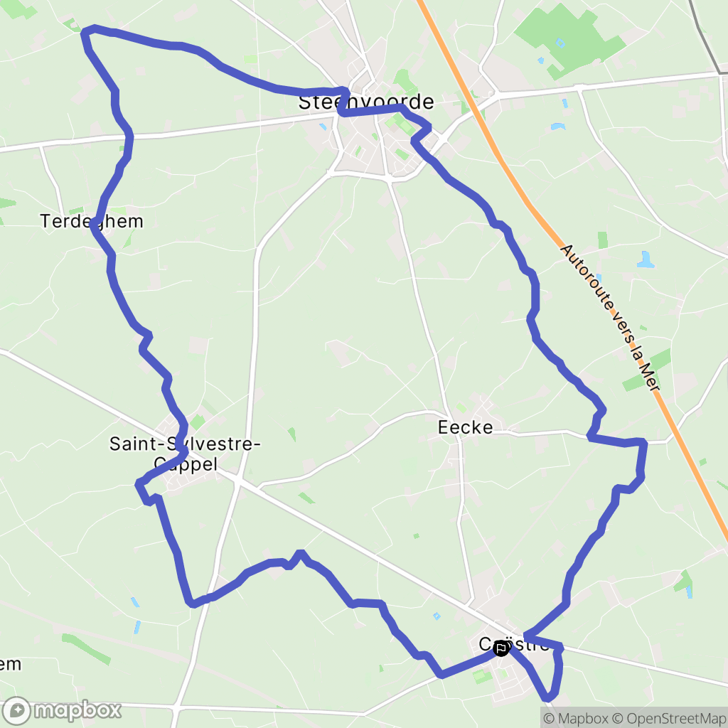 Caëstre : carte du parcours de randonnée - France
