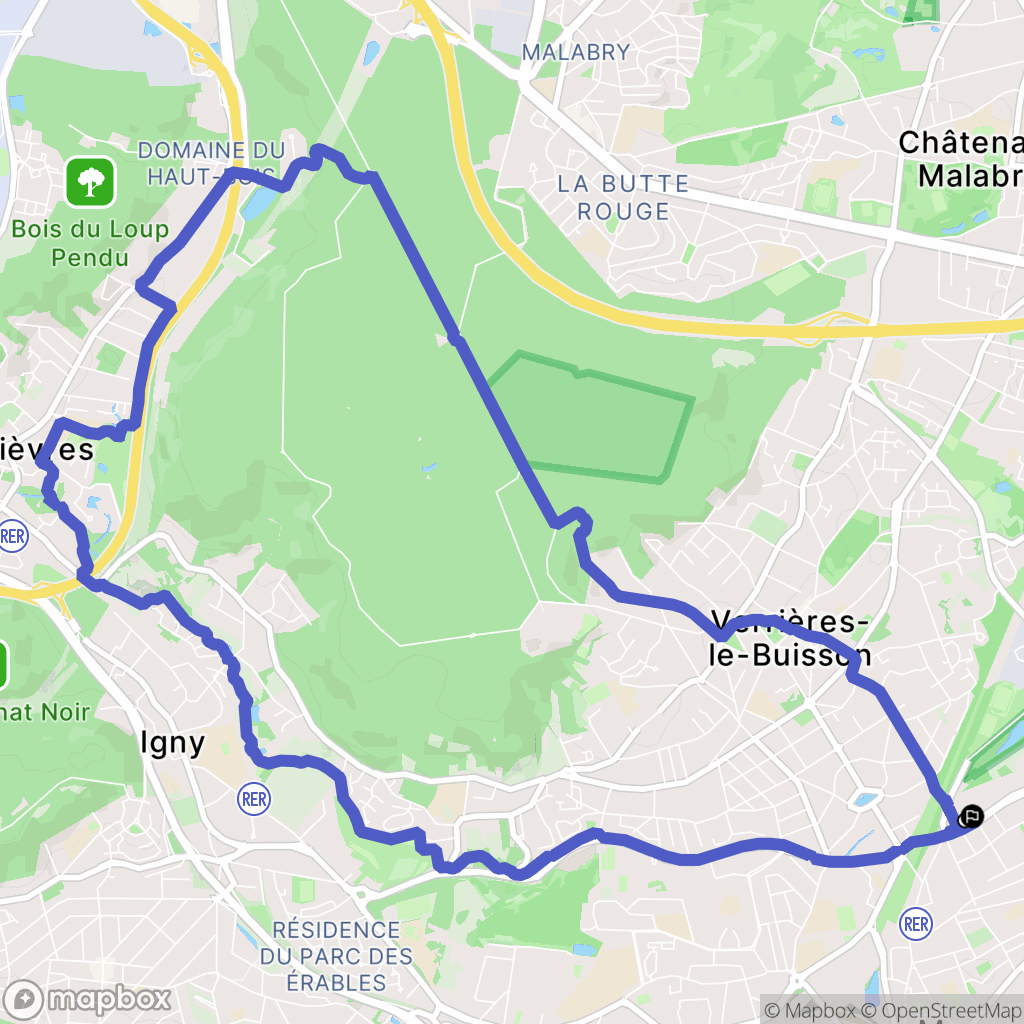 Antony : carte du parcours de randonnée - France