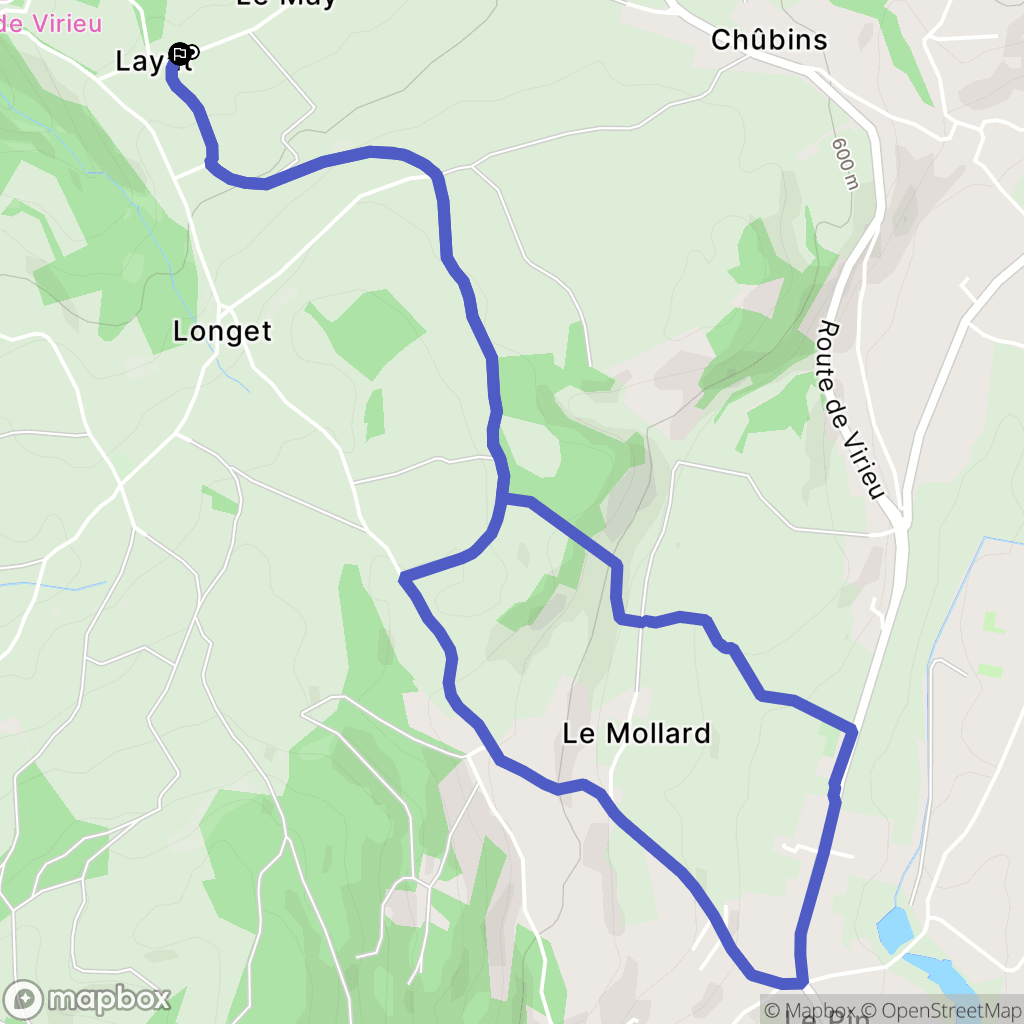 Val-de-Virieu : carte du parcours de randonnée - France
