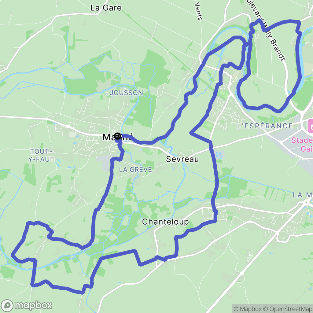 Magné : carte du parcours de randonnée - France