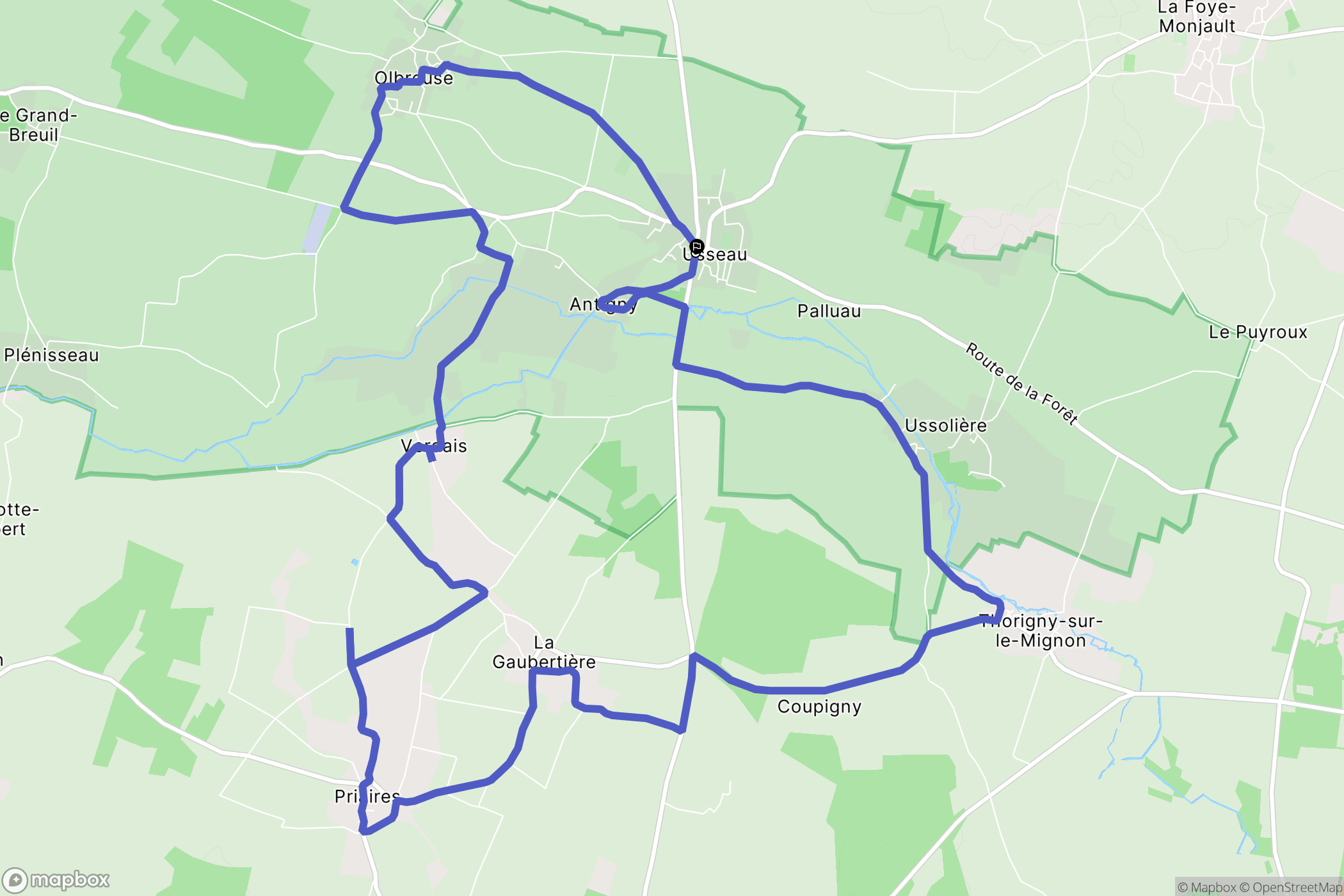 Val-du-Mignon : carte du parcours de randonnée - France