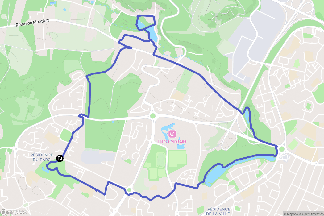 Élancourt : carte du parcours de randonnée - France