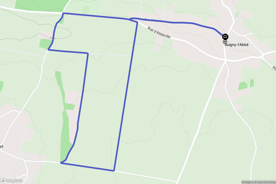 Buigny-l'Abbé : carte du parcours de randonnée - France
