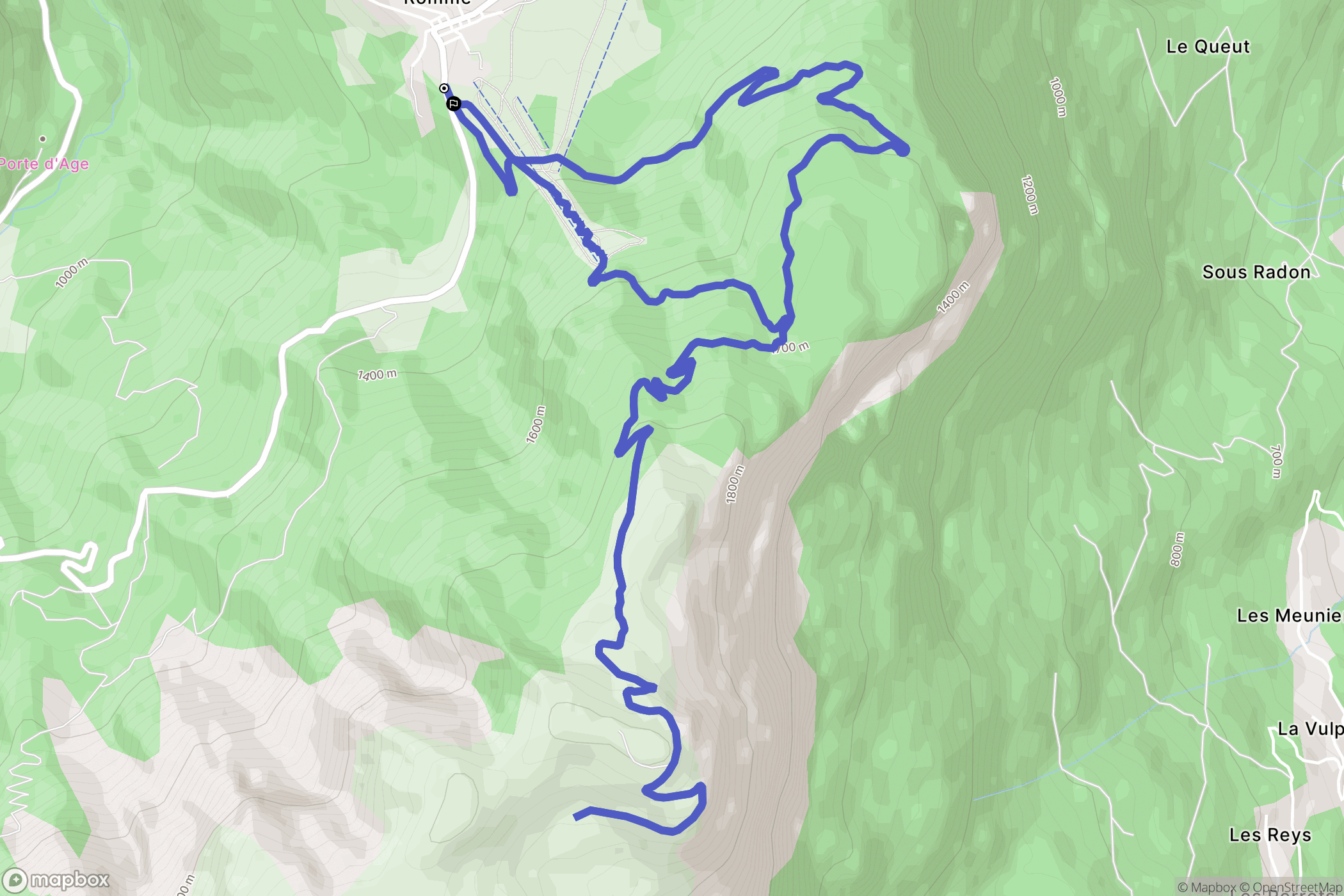 Nancy-sur-Cluses : carte du parcours de randonnée - France