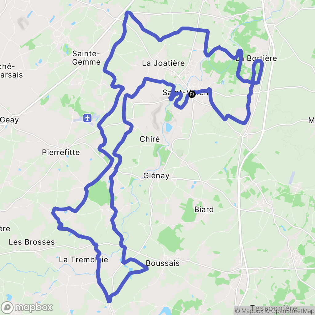 Saint-Varent : carte du parcours de randonnée - France