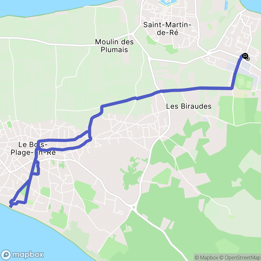 Saint-Martin-de-Ré : carte du parcours de randonnée - France