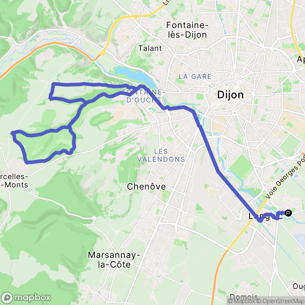 Longvic : carte du parcours de randonnée - France