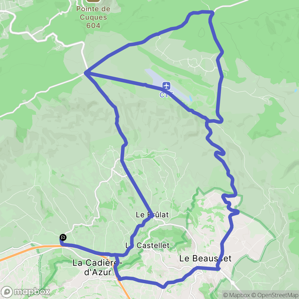 La Cadière-d'Azur : carte du parcours de randonnée - France