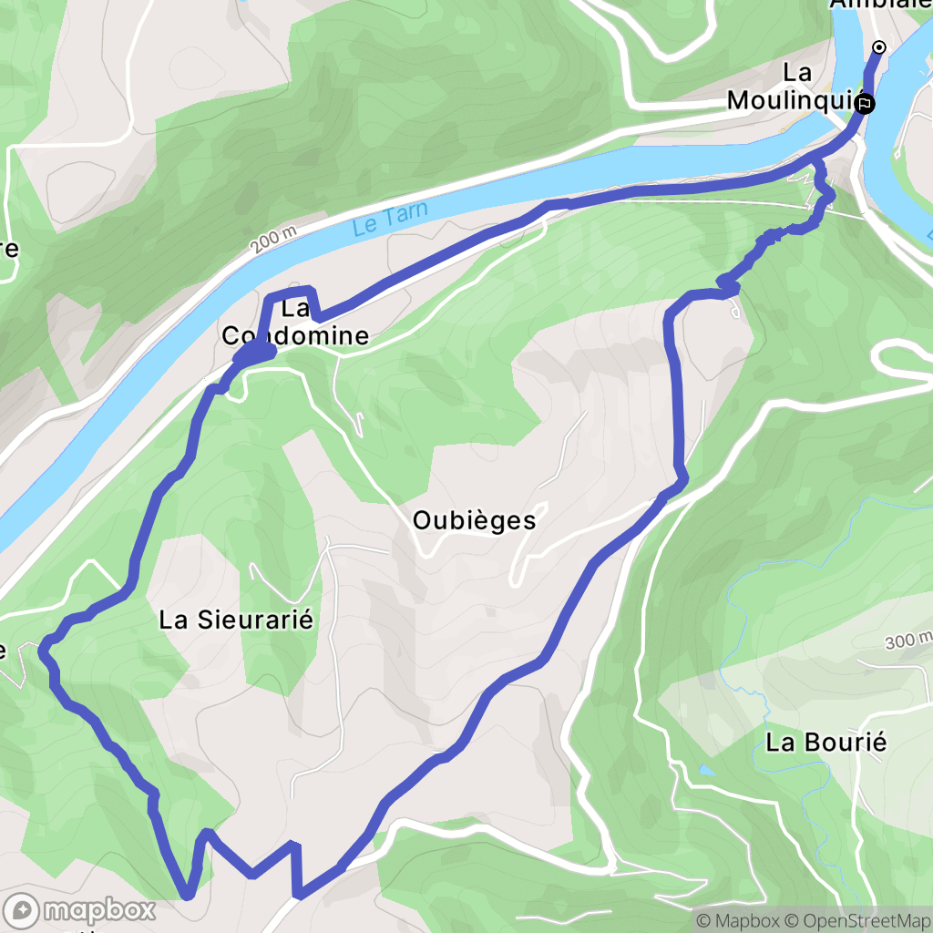 Ambialet : carte du parcours de randonnée - France