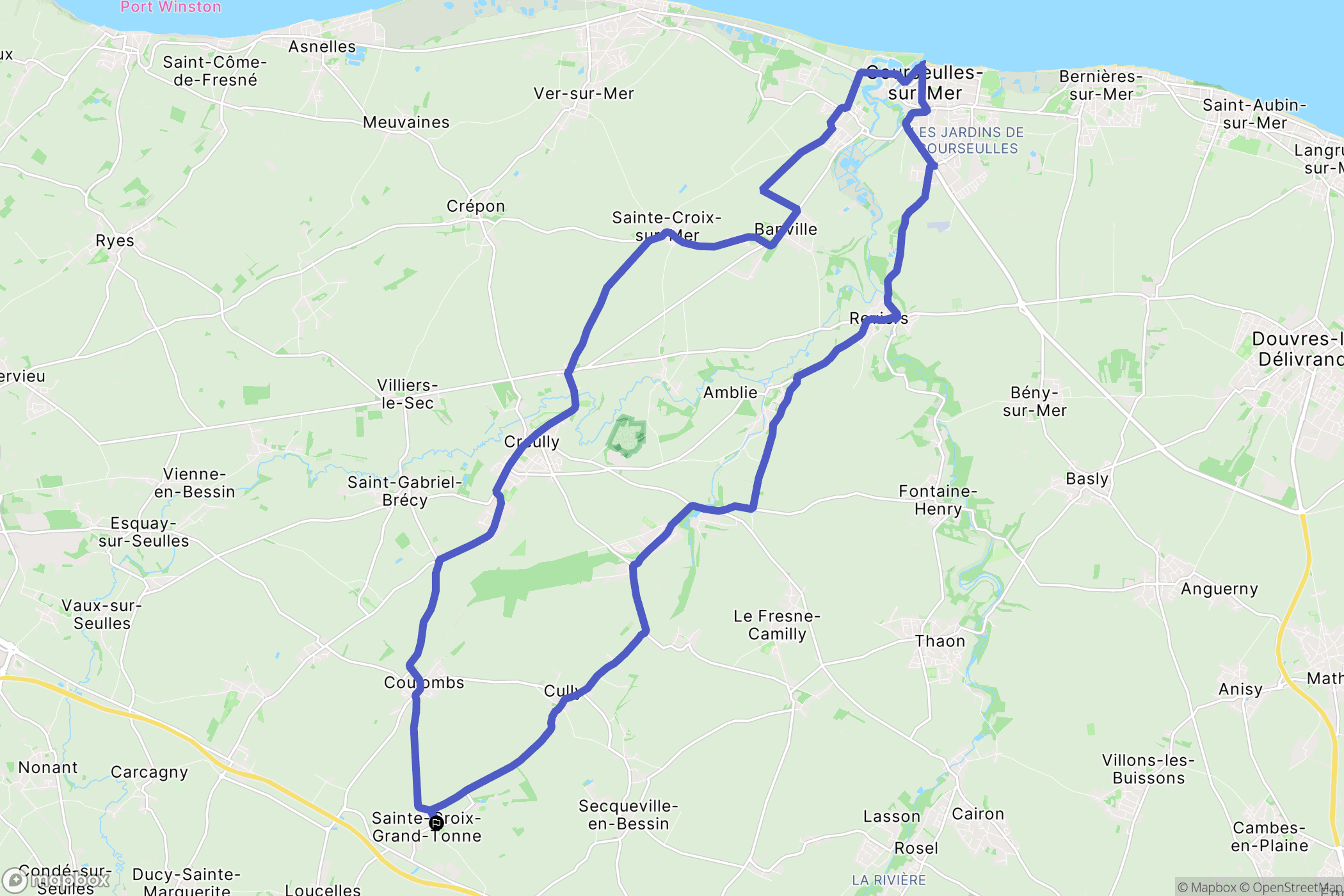 Thue et Mue : carte du parcours de randonnée - France