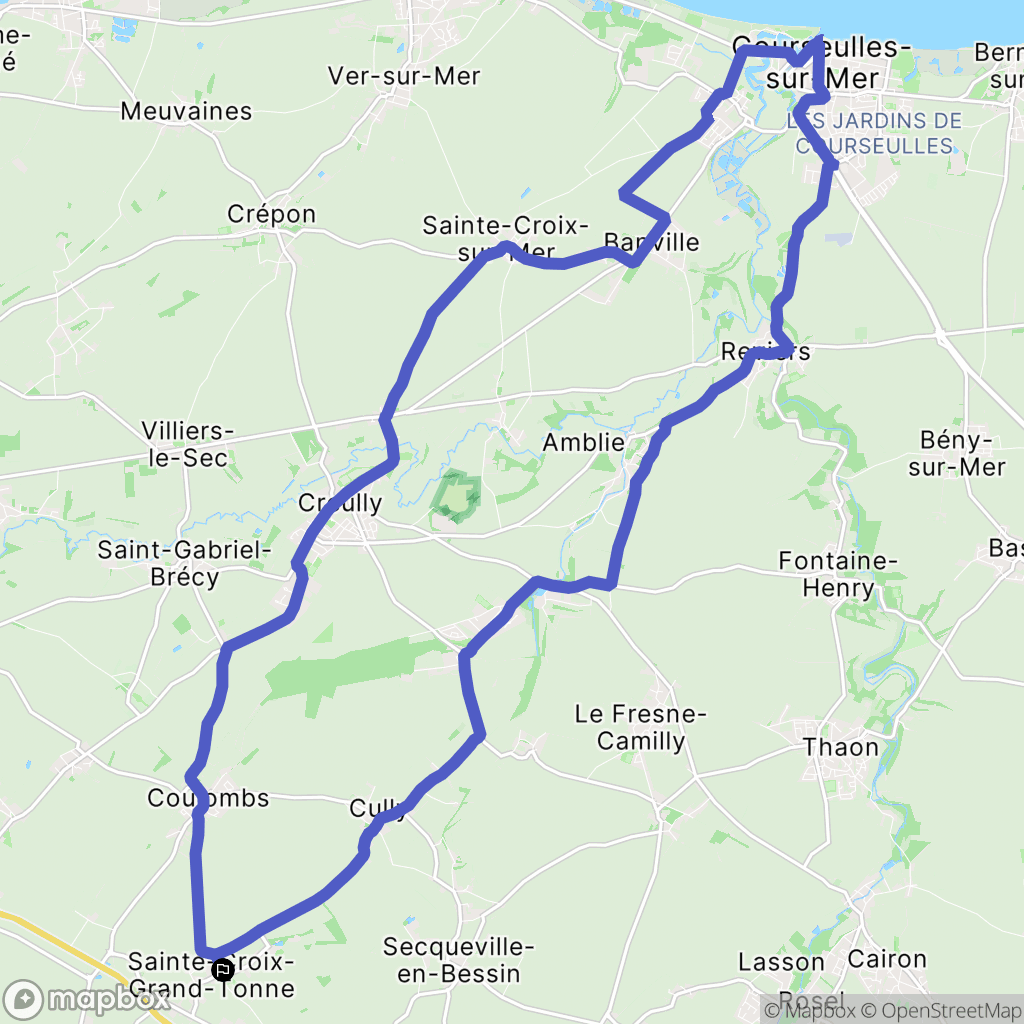 Thue et Mue : carte du parcours de randonnée - France