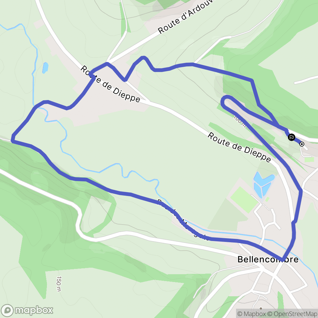 Bellencombre : carte du parcours de randonnée - France