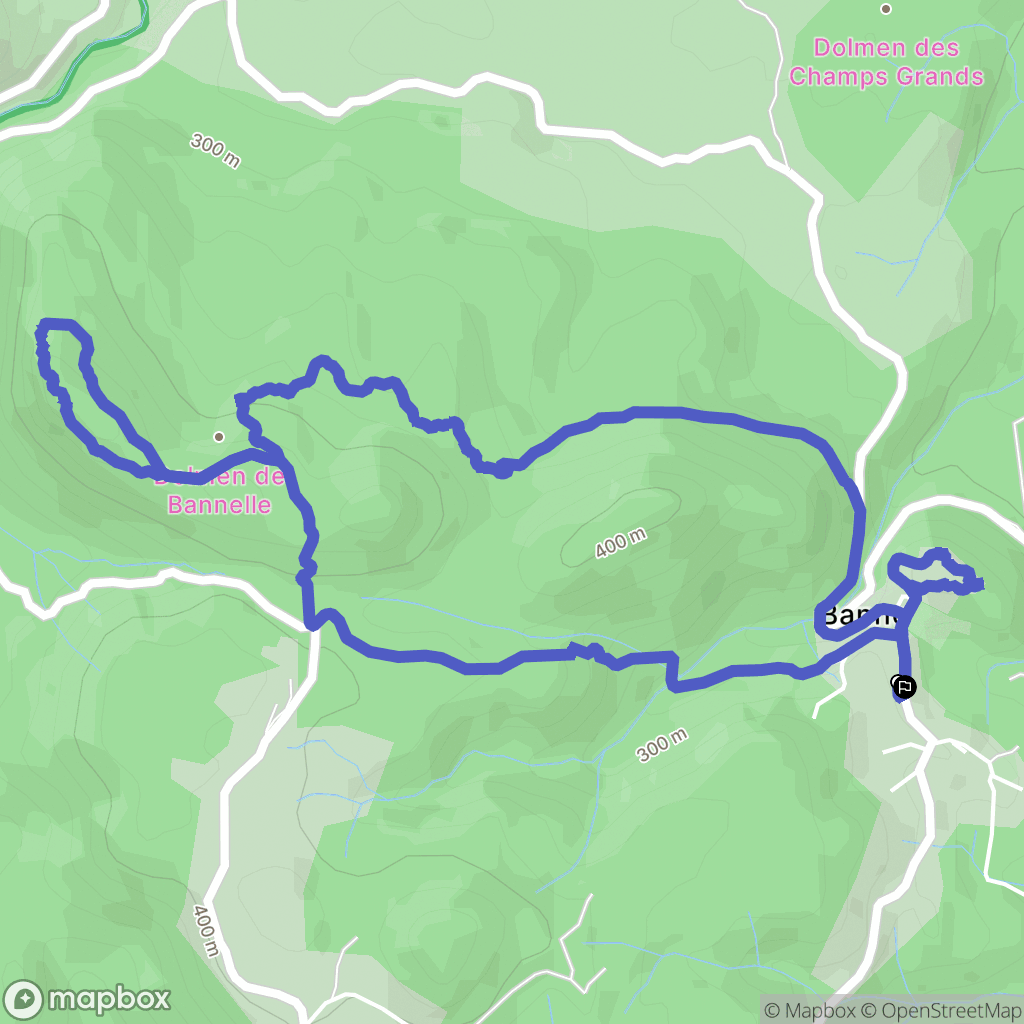 Banne : carte du parcours de randonnée - France