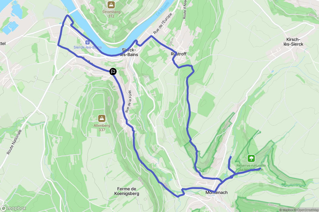 Sierck-les-Bains : carte du parcours de randonnée - France